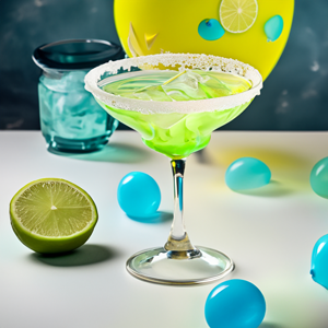 Pink clown cocktail with cherry